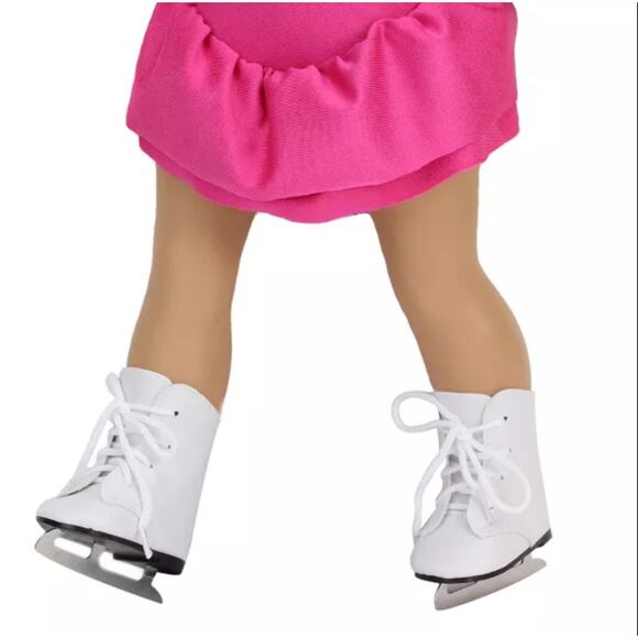 NEW 18” Doll ICE SKATES White Skating Boots Shoes My Life Fits American Girl - Picture 4 of 4